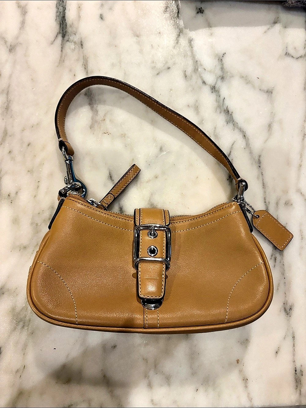 Coach Brown Leather-Look Shoulder Bag